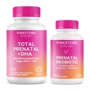 핑크 Stork Prenatal 비타민 듀오 : 임신 한 여성을위한 Prenatal 비타민 및 Probiotics - DHA, Folate, 비타민 B6 및 더 많은 - 2 제품, 90 캡슐과 태아 개발 지원