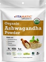 비공식 인증 USDA 유기 Ashwagandha 분말 - 1 lb (16 oz) 와니아 Somnifera | 스트레스 완화, 에너지, 무드 및 면역 지원을위한 Ayurvedic Adaptogen