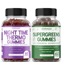 밤 시간 뚱뚱한 가열기 구미 (60 조사) - 체중 감소 & Metabolism Sugar-Free Melatonin 보충교재와 Supergreens Gummies (60 조사) - 녹색은 Immunity 지원을 보충합니다 - 비 GMO & 미국은 만들었습니다
