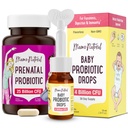 Mama Natural Prenatal Probiotic & Baby Probiotic Drop 번들 – Gut, Vaginal & Immune 지원 엄마 + 유아 프로 바이오 틱스와 아기를위한 다이제스트 컴포트 - 번들 및 저장