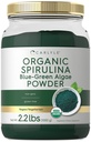 Carlyle Organic Spirulina Powder 2.2 파운드 | 블루 그린 조류 | 서빙 당 8g Spirulina | Vegan, Non-GMO, 글루텐 무료 보충