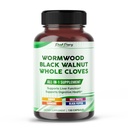 All-in-1 Wormwood Black Walnut Whole Cloves Ginger - Liver Health & Aids Digestion 지원 - 미국 -150 캡슐에 제작