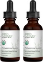 USDA 유기 칼륨 Iodide 250 mcg 액체 보충교재 2 팩 (1 년 공급) - Thyroid 동맥을 지원하고 Iodine의 노출 & 저수준을 돕습니다 - 정제, 알약 보다는 더 많은 생물을 - 1개 Fl Oz