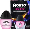 Rohto Digi-Eye 디지털 방식으로 눈 스트레인 눈 강하, 디지털 방식으로 눈 스트레인 증상에서 눈 스트레인 구호, 오래 견딘, 소싱 눈 구호, 빨간색에 대한 눈 강하, 타이어 눈 0.4 fl oz 병 (팩 2)
