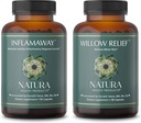 Natura Health Products InflamAway와 Willow Relief Supplement Bundle - 건강한 염증 응답을 조절 - 근육 완화 강화