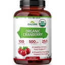 Zazzee USDA 유기 크랜베리 25:1 추출물, 캡슐 당 500 mg, 100 Vegan 캡슐, 3 달 이상 공급, 표준화, 집중된 25X 추출물, 100% 채식주의자, 증명된 유기, 비 GMO 모든 자연