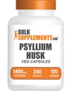 BulkSupplements.com Psyllium Husk 캡슐 - 심리적 보충, 심리적 인 Husk 섬유 - Vegan & Gluten 무료, 240 Veg 캡슐 (팩 1)
