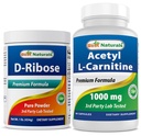 제일 자연적인 D-Ribose 분말 1 파운드 & Acetyl L Carnitine 1000mg