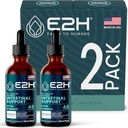E2H Advanced Intestinal Support - Gut Health 및 Digestive System 홍보 - Wormwood 및 Black Walnut Extract - 비 GMO, Vegan - (2 병)