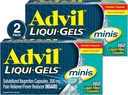 Advil Liqui-Gels minis Pain Reliever와 Fever Reducer, 통증 완화를위한 Ibuprofen 200mg 성인을위한 통증 의학 - 2x160 액체 채워진 캡슐