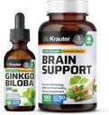 BIO KRAUTER Ginkgo Biloba Tincture 2 Fl. Oz. & 두뇌 지원 100 캡슐