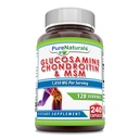 순수한 자연 글루코사민 조ndroitin + MSM 보충교재 | 1850 Mg | 240의 캡슐 | Non-GMO | 글루텐 프리 | 미국에서 제작