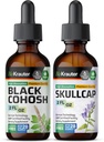 BIO KRAUTER Black Cohosh Tincture 2 Fl. Oz. & Skullcap Tincture 2 Fl. 오즈.