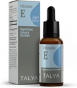 TALYA Vitamin E Liquid Drops 0.34 fl.oz | 뼈, 관절, 심장 건강 | 스카프와 피부를위한 비타민 E 오일 | Dropper가있는 유리 병 | 비타민 E 보충교재, 비 GMO, Vegan