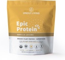 Sprout Living Epic Protein, Plant Based Protein & Superfoods Powder, Vanilla Lucuma Powder | 20 그램 유기농 단백질 분말, Vegan, Non Dairy, Non-GMO, Gluten Free, Low Sugar (5 파운드, 60 인분)