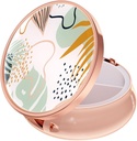 Rouidr Pill Box, 3 Compartment Medicine Pill Case, Purse & Pocket, Rose Gold, Boho Leaves에 대한 작은 금속 여행 의학 상자