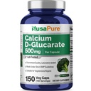 NusaPure 칼슘 D-Glucarate 500 mg 150 Veggie 모자, 비 GMO, 글루텐 자유로운