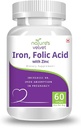 AZAZ Natures Velvet Lifecare Iron & Folic Acid는 임신, 60 softgels의 보충을 위해 아연을 함유하고 있습니다. 1 팩