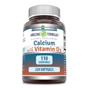 비타민 D3 220 Softgels 보충교재를 가진 놀라운 공식 칼슘 | Gluten Free