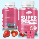 Super glutathione Collagen Glow Gummies,Glutathione 피부 관리 - 피부 Brightening - Gummies 교원질 - 노화 방지 L-Glutathione - 바다 교원질 & 비타민
