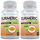 Bioperine가있는 Turmeric Curcumin - 360 Veggie 캡슐 - 검은 후추 보충 및 Triphala가있는 2250mg 95 % Curcuminoids (2 팩)
