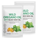Oregano Softgels의 2 팩 기름, Oregano 기름 캡슐, 165mg Carvacrol, 까만씨 기름 200mg, Oregano 기름 보충교재 캡슐을 가진 Oregano의 1개의 공식적인 기름에서 2