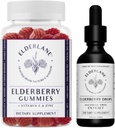 Elderlane Elderberry Tincture 및 Elderberry Gummies - 이전 RD 자연 - 성인과 어린이를위한 면역 지원 보충 - 2 Oz Drops 및 60ct Gummies