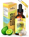 KIKI 녹색 액체 밀감속 Bergamot & 마늘 추출물 - 심장 건강, 면역 체계 지원 및 건강한 노후화 비 GMO, 글루텐 자유로운 보충교재 2 Fl Oz를 위한 Citrus Bergamot 보충교재.
