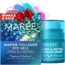 MAREE Eye Gels & Collagen Moisturizer 페이스 크림 번들 - 퍼프 아이와 다크 서클에 대한 눈 젤, 하이드로팅 효과와 노화 방지 페이스 크림 - Marine Collagen & Hyaluronic Acid, Retinol