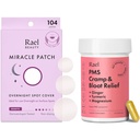 Rael Bundle - Overnight Spot Cover Pimple Patches (104 카운트) & PMS 여성용 보충 (28 캡슐)