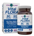 Vital Planet - Vital Flora Ultra Daily Probiotic 60 Billion CFU, Diverse Strains, Organic Prebiotics, Immune Support, Bloating Relief, 여성 및 남성 60 캡슐에 대한 Digestive Health Probiotics