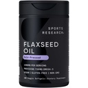 Sports Research Vegan Flaxseed Oil (1200mg) 식물 기반 ALA 오메가 3과 초본 보충 - Vegan Certified & Non-GMO Verified - 글루텐, Soy & Carrageenan 무료 (180 Veggie Softgels)