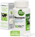 Jaguar Animal Health Neonorm Calf - Proper Hydration & Bowel Health 용 Enteric 코팅 보충 Boluses - Pre-Weaned Calves 용 식물 기반 제품 (60 개)
