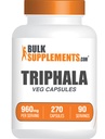 BulkSupplements.com Triphala 캡슐 - Amla, Haritaki 및 Bibhitaki가있는 Triphala 보충제 - 글루텐 무료, 서빙 당 3 캡슐, 270 개 (팩 1)