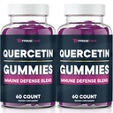 Primetime Sports Quercetin + 아연 + 비타민 C 1000mg Gummies는 Elderberry, 어린이 성인 Immunity, Immune 지원 거미 부스터 Vegan (2 팩) 60 조사 (2 팩)