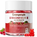 GREENPEOPLE 마그네슘 글리세린 Gummies 400mg - 마그네슘 말레이트, 비타민 D, B6 및 성인을위한 CoQ10을위한 설탕 무료 마그네슘 칼륨 보충 - 라즈베리 Gummies