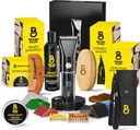 Beard Club Men's Grooming Kit with Professional Cordless 전기 충전식 헤어 & 콧수염/바드 트리머, 스트레이트 에지 면도기, 샴푸, 발, 브러시 및 빗 선물 세트