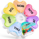 Easy Push Button Design, Gelibo Large Pill Box 7 Day, Daily Pill Case Medicine 주최자, Vitamin, Fish Oil, Supplement Arthritis Friendly New Edition