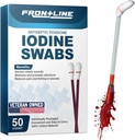 FrontLine Povidone Iodine Swabs, 방부제 Swabsticks, Iodine 해결책, 정화 면 Swab, 개별적으로 감싸인 의학 공급, 부상 배려, 응급 처치, 부상 세탁기술자, 50의 상자