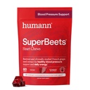 인간적인 SuperBeets 심장 Chews, 사탕 뿌리 분말 지원 에너지 보충교재, 니트로 산화물 및 혈압 지원, 포도씨 추출물 & 비 GMO, 심장 건강, 석류 베리 풍미, 60 조사