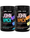 Jacked Factory X John Wick - Wick Mode Pre Workout Powder - 강렬한 에너지, 전투-Ready Focus, Unstoppable Commitment 및 Sheer Will - Baba Yaga Blue Raz & Last Tropical Sunrise