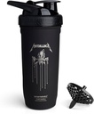 Smartshake Rockband Reforce 스테인리스 단백질 셰이커 병 900 ml | 30 oz - 누설 나사에 뚜껑 - BPA 무료 - 비 절연 - Unisex (Metallica, Scary Guy 로고)