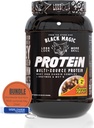 세계적인 영양 뭉치: 까만 마술 다 근원 아킨 단백질 분말 경리, 계란 Albumin 효소, Micellar Casein & MCT-Muscle 질량 얻는 Bodybuilding-Chocolate PB 팔목 2LB & Keychain