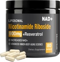 NAD+ 보충교재 - Nicotinamide Riboside (NR)와 Resveratrol Quercetin 900mg, 80 캡슐, USA-063-0911XL-136NAD를 가진 NAD+