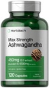 Horbäach Ashwagandha 보충교재 | 최대 힘 | 120의 캡슐 | 비 GMO, 글루텐 프리