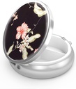 Pill Box 3 Compartment 작은 알약 케이스, 포켓 또는 Purse Pill 주최자 Pill 컨테이너 홀더 비타민, 약물, 물고기 오일 및 보충제 (Morning Glory)를 보유