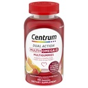 Centrum MultiGummies Multi+ Omega 3 듀얼 액션, 성인 Multivitamin, Multivitamin/Multimineral/Omega 3 보충, Strawberry/Lemon/Orange 맛 - 110 개