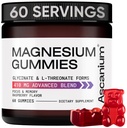 마그네슘 Gummies - Elemental 마그네슘 글리세라이드 및 L-Threonate 보충교재 Complex의 410mg - Calm Mood, 근육 & 심장 지원을 위한 Vegan 마그네슘 글리세라이드 Gummies - Chewable 마그네슘 Gummy 60 PC