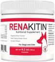 개 고양이를위한 Renakitin Kidney 보충제 - Chitosan 및 칼슘 탄산염, 지원 Optimal Kidney 기능, 훌륭한 타스팅 치킨 맛, 6.3 oz