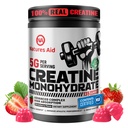 Nature Aid Creatine Monohydrate Gummies (5g) - 남성 및 여성을위한 사전 운동 에너지 및 근육 성장 지원 | Strawberry Electrolyte Gummies (135 개)